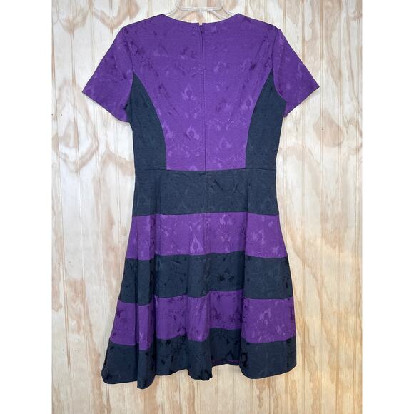 Badgley Mischka Purple and Black Midi Dress Size 8 NWT - Picture 8 of 9